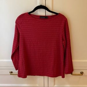 Red Striped 3/4 Sleeve Top